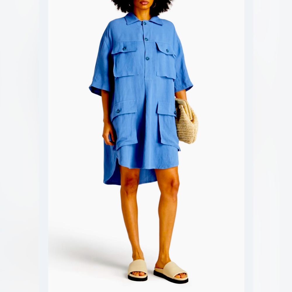 PETAR PETROV Pleated twill shirt dress